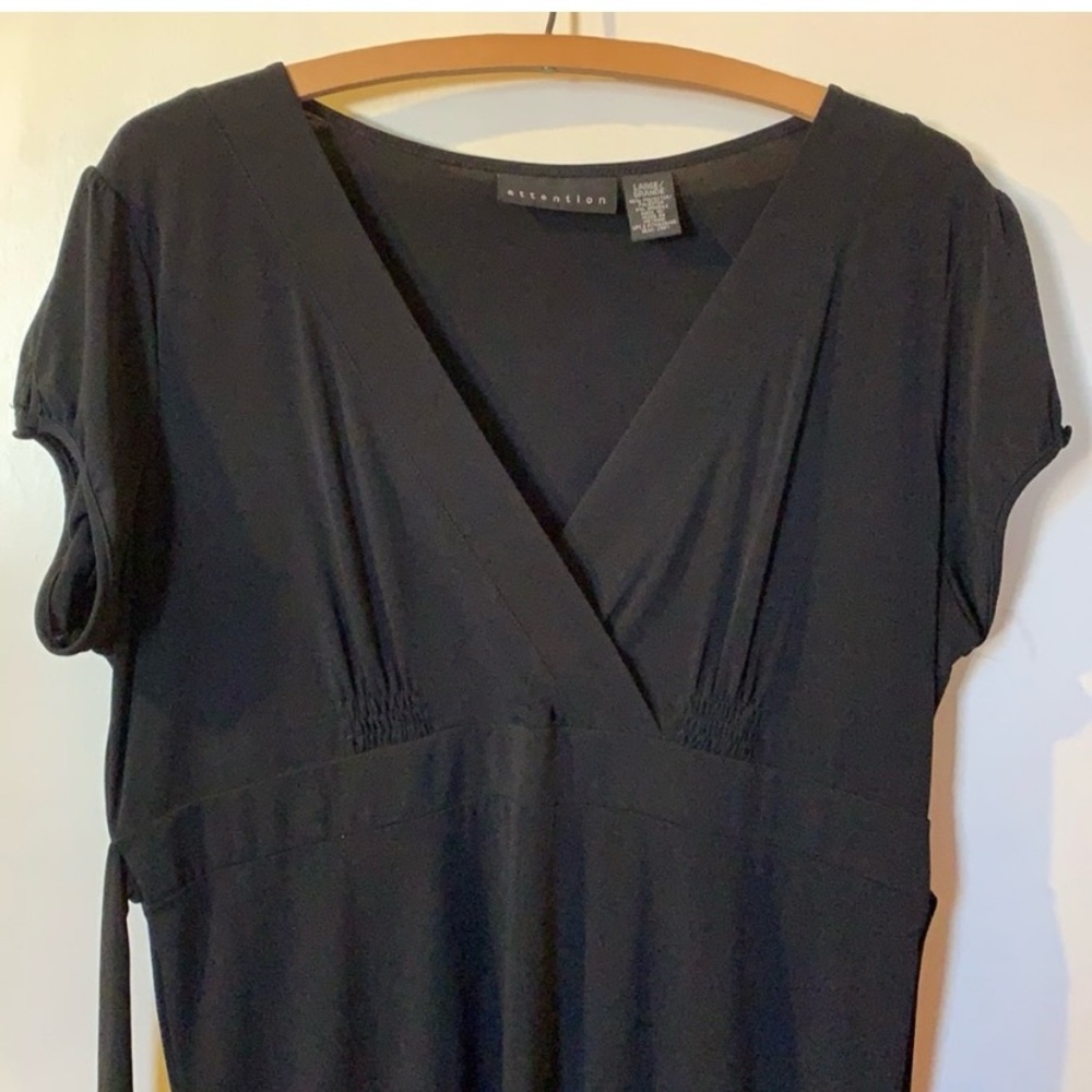 Elegant Black V neck Dress